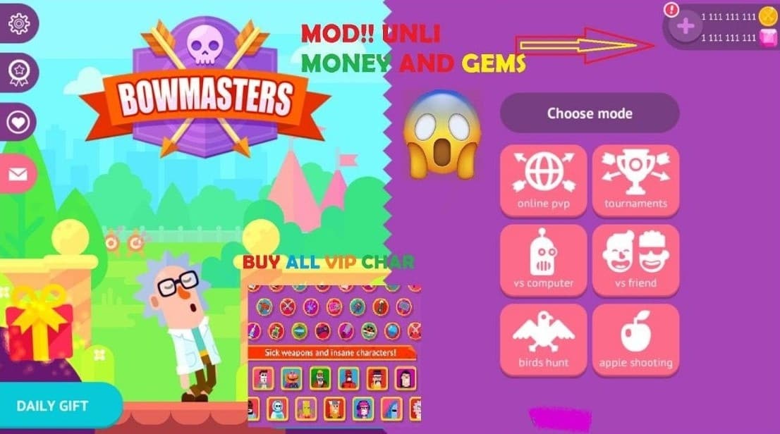 Download Bowmasters MOD APK the Latest Version 2021